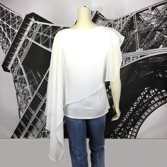 HAUTE HIPPIE Dramatic White Top NWT EXCELLENT - Picture 4 of 6
